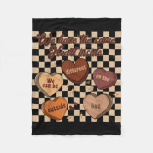 Groovy same heart inside juneteenth black history fleece blanket