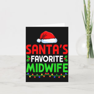 Groovy Santa's Favorite Midwife Nurse Christmas Sa Card