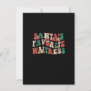 Groovy Santa's Favorite Waitress Merry Christmas X Invitation