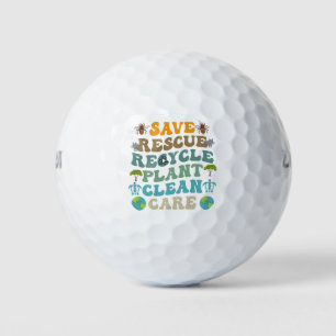 Groovy Save Bees Rescue Animals Recycle Earth Day Golf Balls