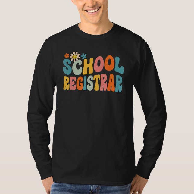 Groovy School Registrar Back To School 2023 Kids S T-Shirt (Front)