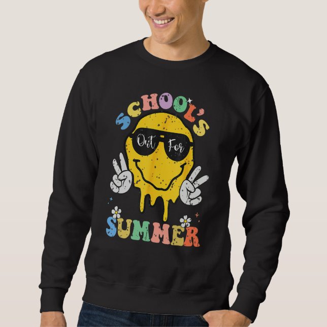 Groovy School s Out For Summer Graduation Teacher  Sweatshirt (Front)