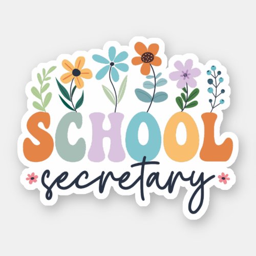 Groovy School Secretary Administrative Assistant Sticker