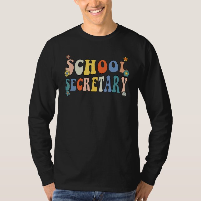 Groovy School Secretary Coping Skills Back To Scho T-Shirt (Front)