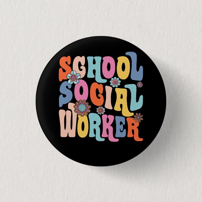 Groovy School Social Worker Coping Skills Back To  Button (Front)