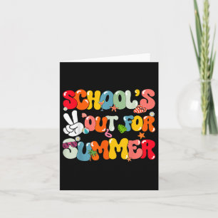 Groovy Schools Out For Summer Graduate Graduation Card