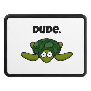 Groovy Sea Turtle Cartoon, Funny Ocean “Dude" Hitch Cover