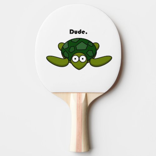 Groovy Sea Turtle Dude Funny Cartoon Ping Pong Paddle