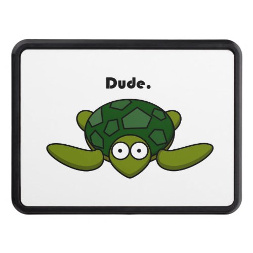 Groovy Sea Turtle Dude Funny Cartoon Tow Hitch Cover