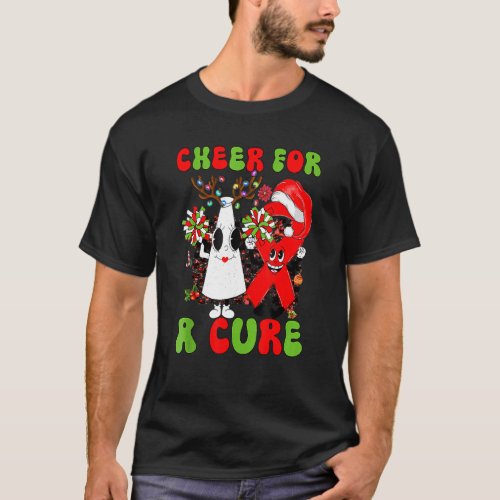 Groovy Season Cheer For A Cure HIV AIDS Awareness  T-Shirt