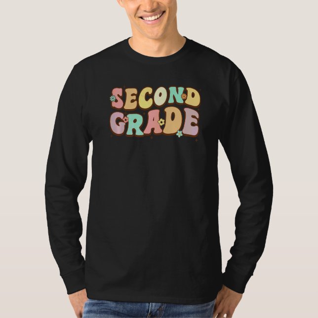 Groovy Second Grade Student 2nd Grade Teacher Back T-Shirt (Front)