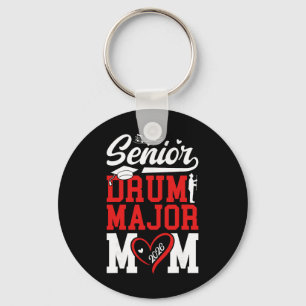 Groovy Senior Drum Major Mom 2026 Marching Nd Grad Keychain