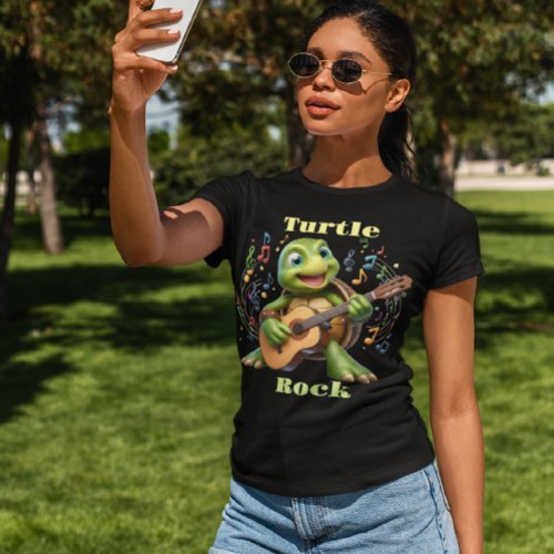 Groovy Serenading Turtle Jamming Out   T_Shirt