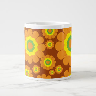 Groovy Seventies Flowers Large Coffee Mug