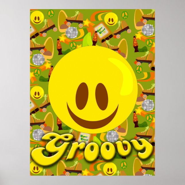 Groovy Seventies Pattern Poster (Front)