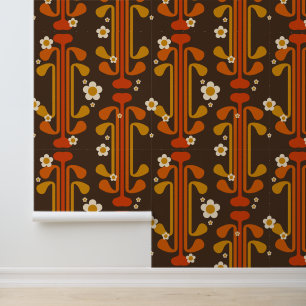 Groovy seventies pattern wallpaper
