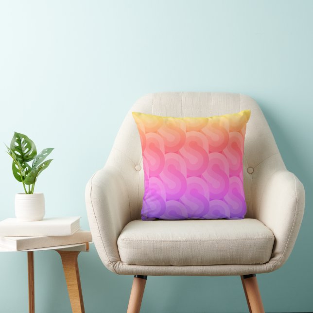 GROOVY SEVENTIES RETRO PATTERN THROW PILLOW (Chair)