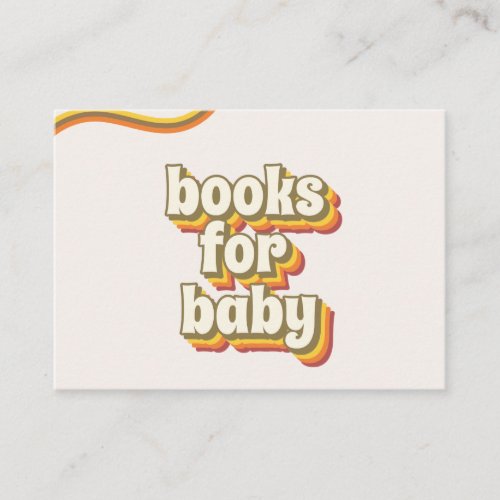 Groovy Seventies Typography Books for Baby Rainbow Enclosure Card