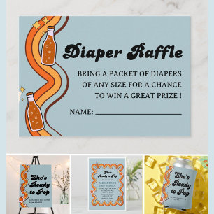 Groovy Shes Ready to Pop Retro Dusty Blue Enclosure Card