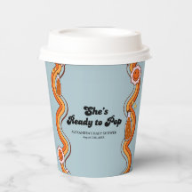 Groovy Shes Ready to Pop Retro Dusty Blue