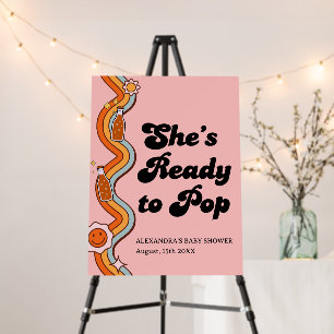 Groovy Shes Ready to Pop Retro Dusty Rose Foam Board
