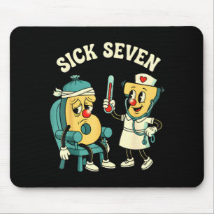 Groovy Sick Seven 67 Funny Meme Sick 7 And Nurse 6 Mouse Pad
