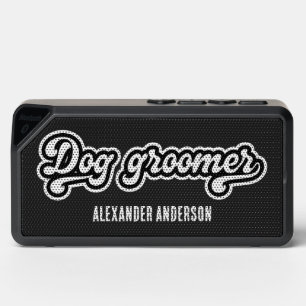 Groovy simple Black and White Dog groomer Bluetooth Speaker