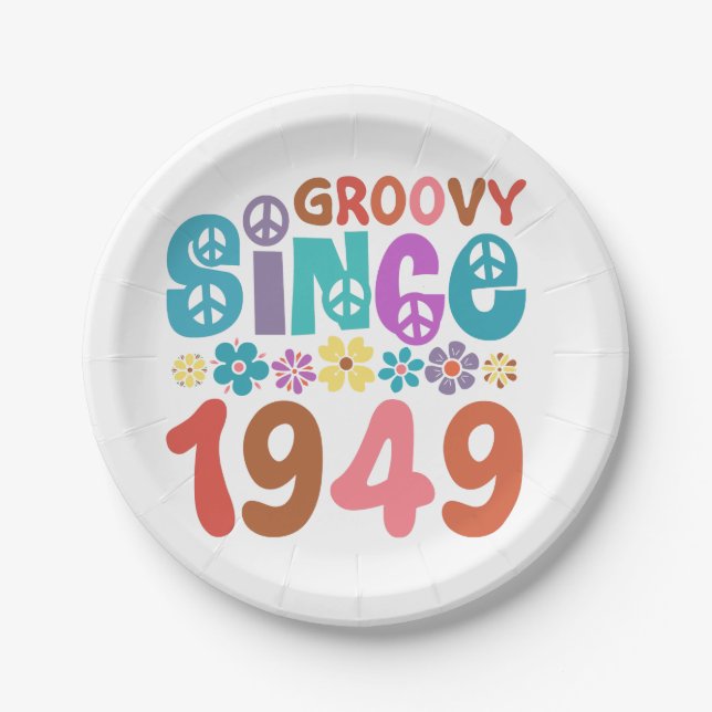 Groovy Since 1949 Paper Plates (Front)