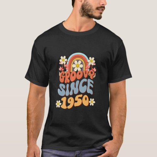 Groovy since 1950 birthday hippie style party cele T_Shirt