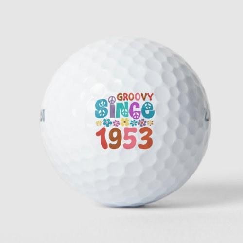 Groovy Since 1953 70th Birthday Golf Balls