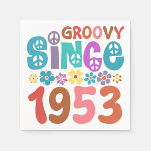 Groovy Since 1953 70th Birthday Napkins