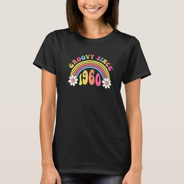 Groovy Since 1960 Vintage Retro Birthday   T-Shirt (Front)