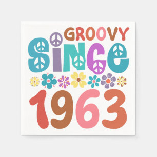 Groovy Since 1963 60th Birthday Napkins