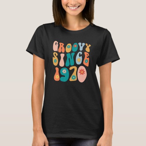 Groovy Since 1970 52nd Birthday Hippie Style 52 Ye T_Shirt