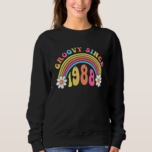 Groovy Since 1988 Vintage Retro Birthday Sweatshirt