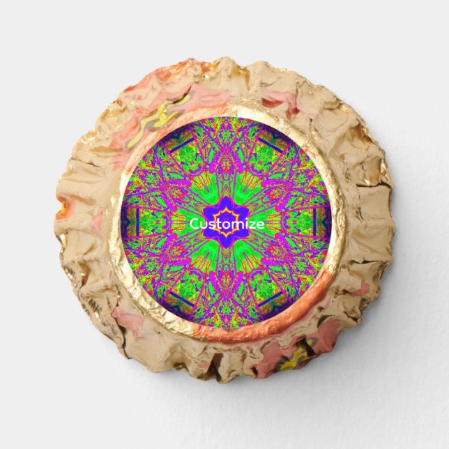 groovy six-point star purple green reese's peanut butter cups (Front)