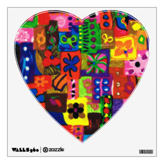 Groovy Sixties Collage Heart Wall Decal