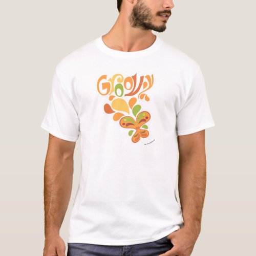 Groovy Sixties Hippie Illustrated Butterfly Design T_Shirt