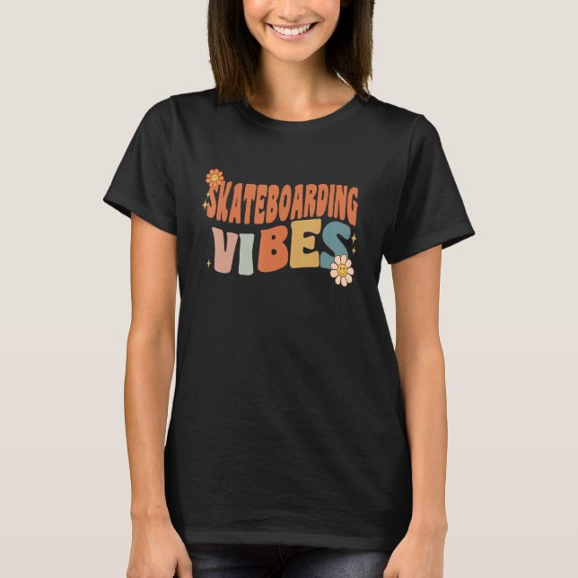 Groovy Skateboarding Vibes Costume Retro Teachers  T-Shirt (Front)