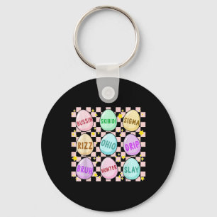 Groovy Skibidi Easter Egg Funny Rizz Meme Easter H Keychain