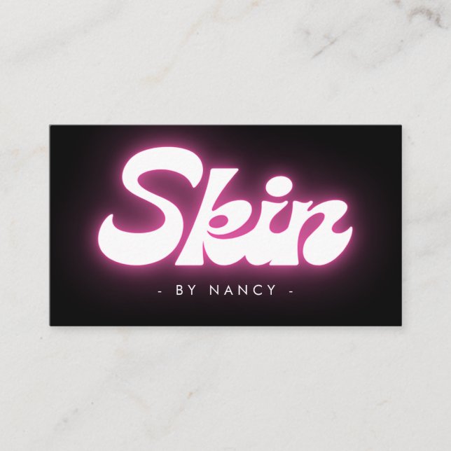 Groovy Skincare Pink Neon  Business Card (Front)