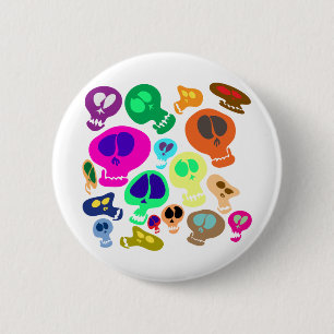 Groovy Skulls Pinback Button