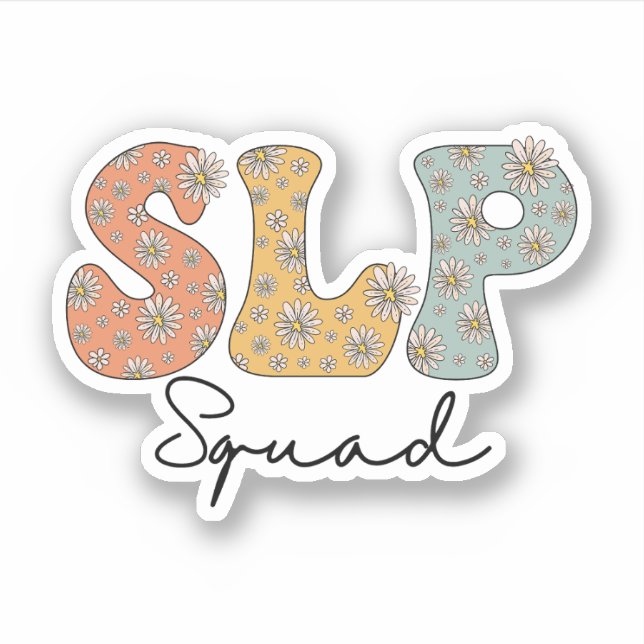 Groovy SLP Squad Speech Language Pathologist Sticker (Front)