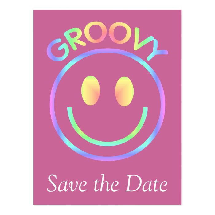 Groovy Smiley Face Postcard