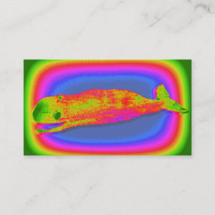 groovy smiling whale business card