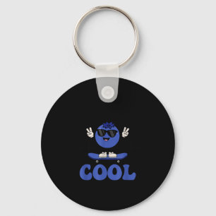 Groovy So Berry Cool Fruit Lover Blueberry Season Keychain