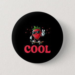 Groovy So Berry Cool Fruit Lover Strawberry Season Button