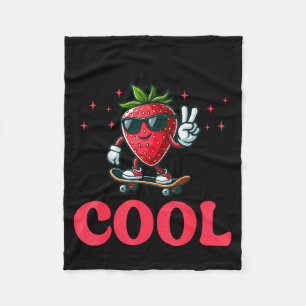 Groovy So Berry Cool Fruit Lover Strawberry Season Fleece Blanket