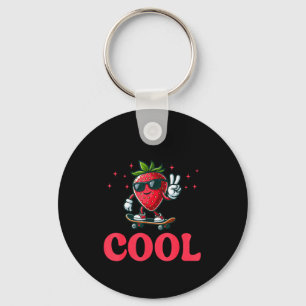 Groovy So Berry Cool Fruit Lover Strawberry Season Keychain