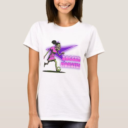Groovy Soccer Momster Pink Purple Halloween T_Shirt